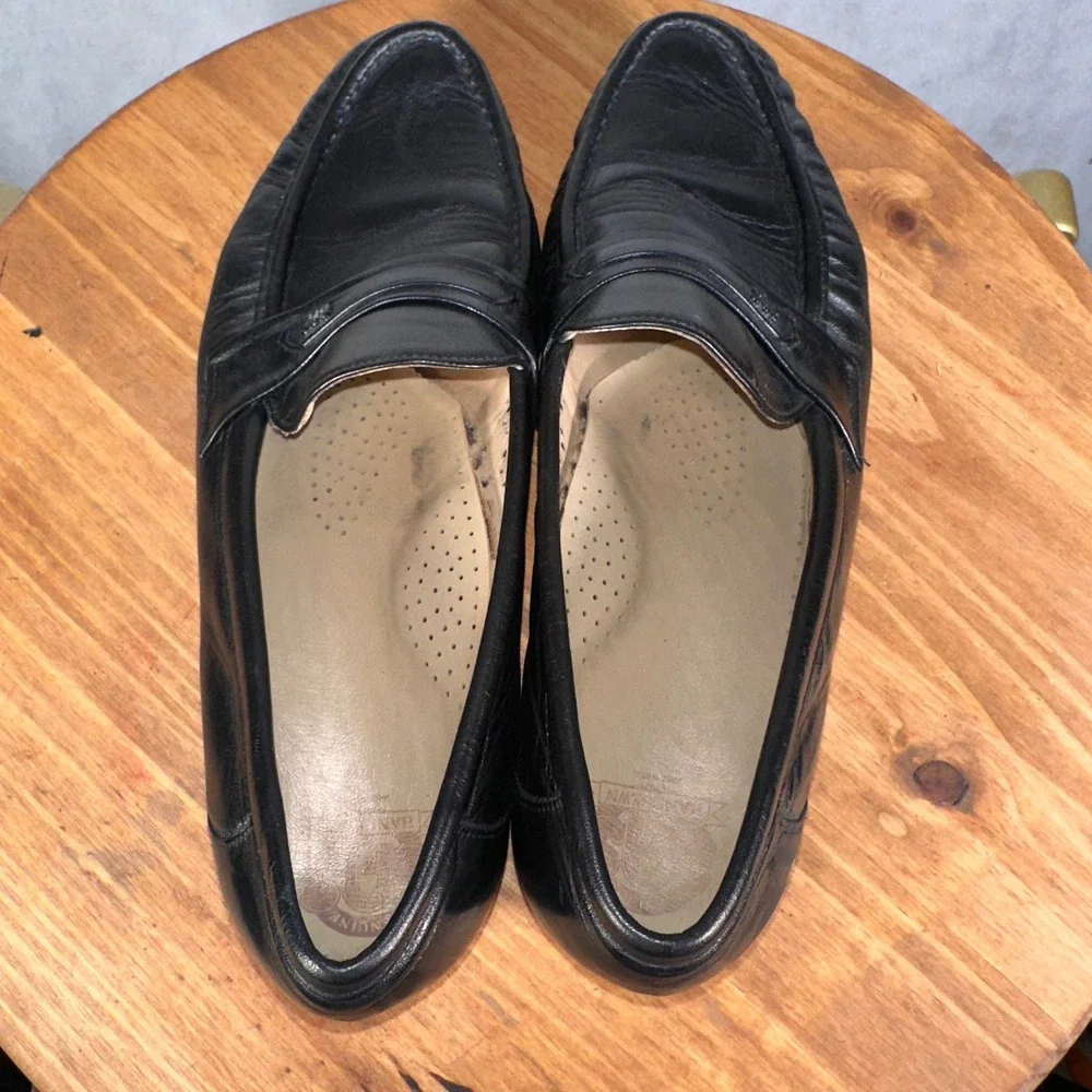 SAS Penny Loafer Mens 12 Slim Black Good Leather Handsewn Moc Toe Dress Shoes